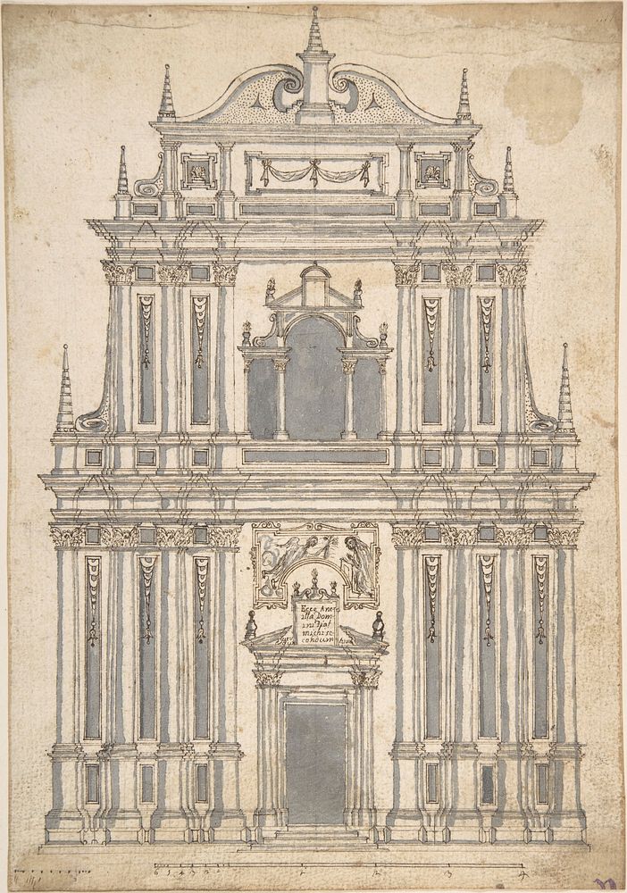 Design for a Church Facade, Anonymous, Italian, 17th century