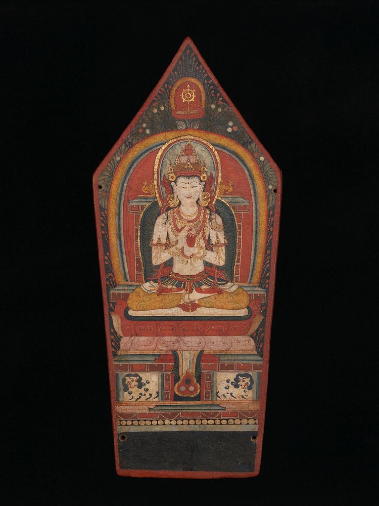 Panel from a Buddhist Ritual Crown Depicting Vairocana, Tibet