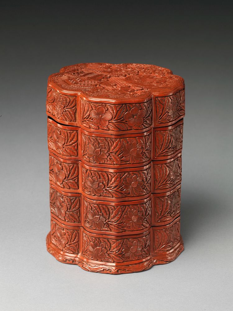 Four-tiered box with scholars
