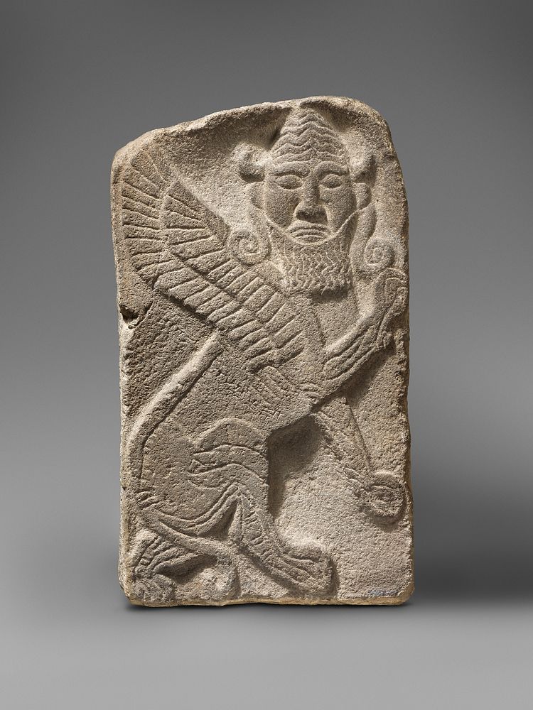 Orthostat relief: winged human-headed lion