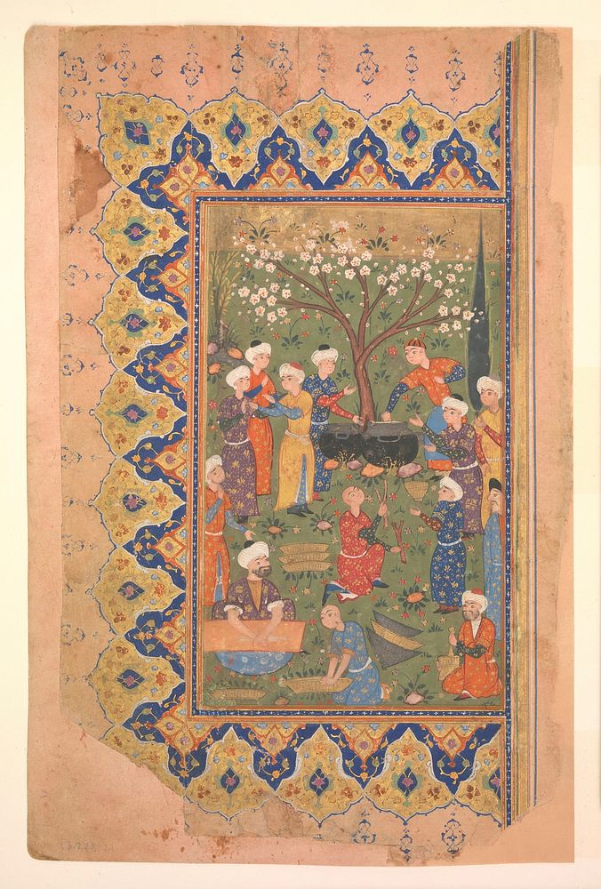 "Preparation For a Noon-Day Meal," Folio from a Divan (Collected Works) of Mir 'Ali Shir Nava'i