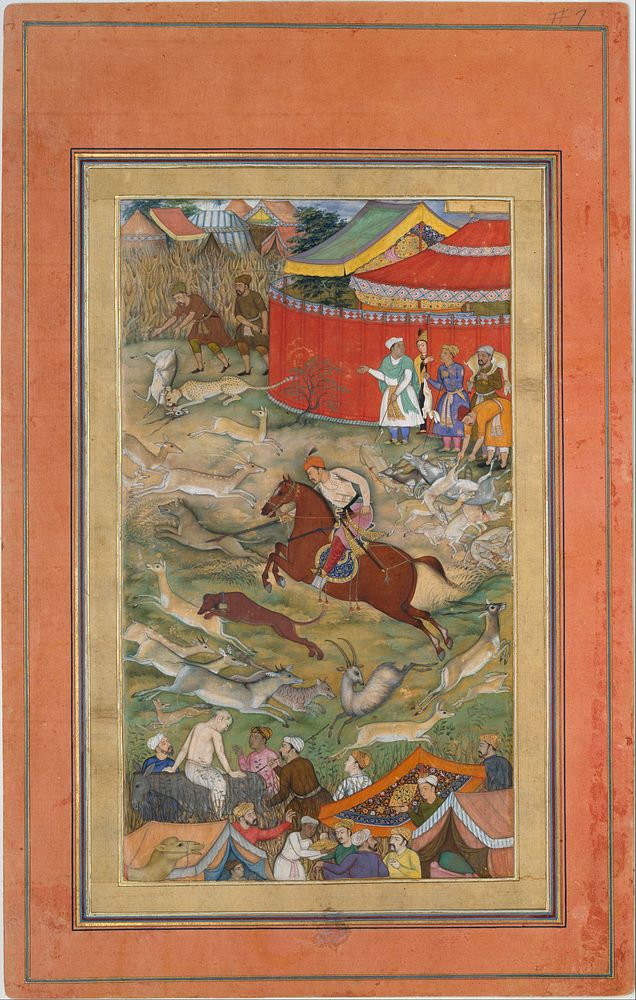 "Hamid Bhakari Punished by Akbar", Folio from a Manuscript of the Akbarnama. Folio from the Davis Album, Abu'l Fazl (author)
