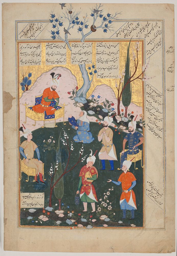 "Birth of Zal", Folio from a Shahnama (Book of Kings) by Abu'l Qasim Firdausi (author)