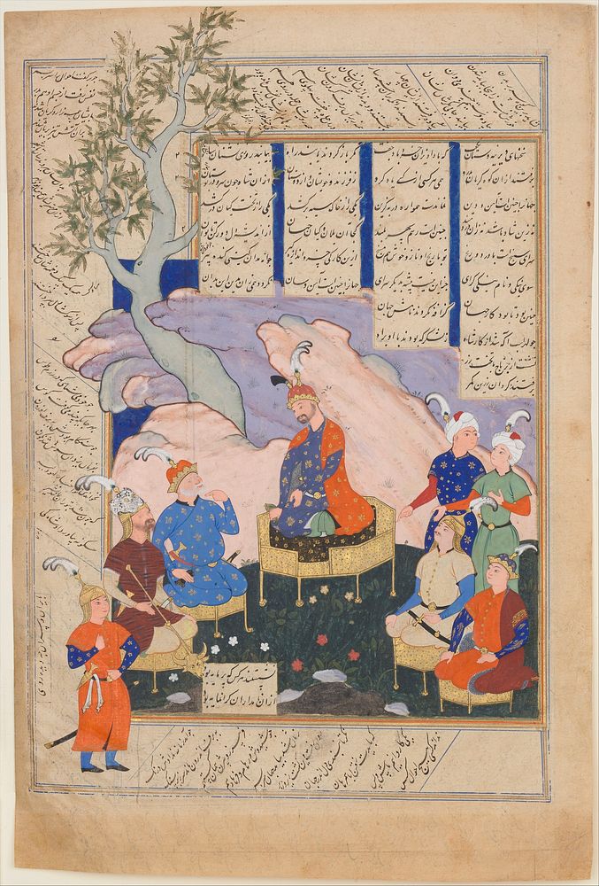 "Luhrasp Hears from the Returning Paladins of the Vanishing Kai Khusrau", Folio from a Shahnama (Book of Kings) of Firdausi