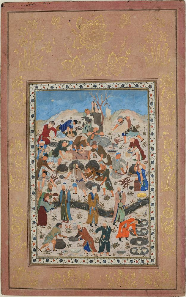 Preparation for a Feast", Folio from a Divan of Jami