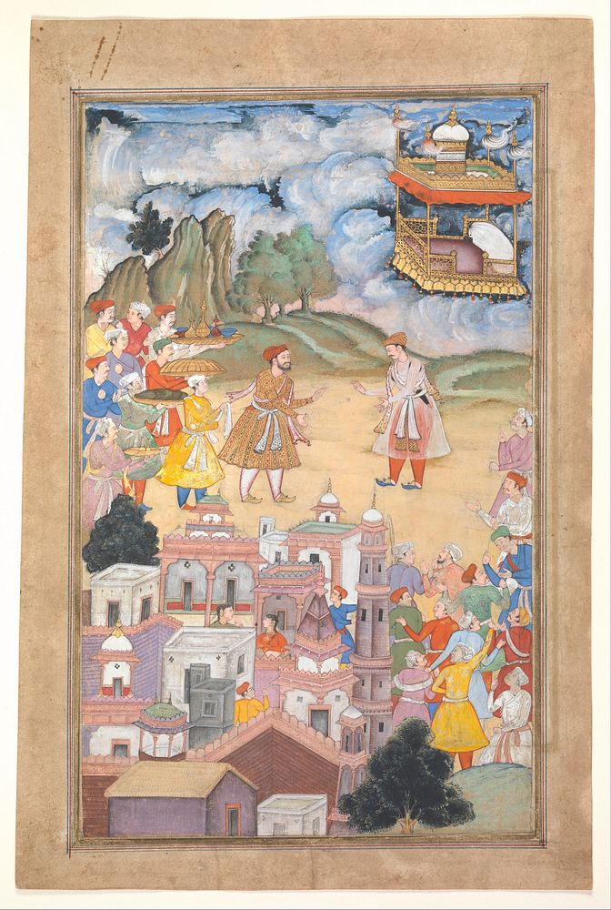 "King Sal Visits Kala Yavana", Folio from a Harivamsa (Legend of Hari (Krishna)), ca. 1590&ndash;95