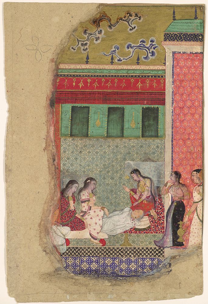The Death of King Dasharatha, the Father of Rama", Folio from a Ramayana