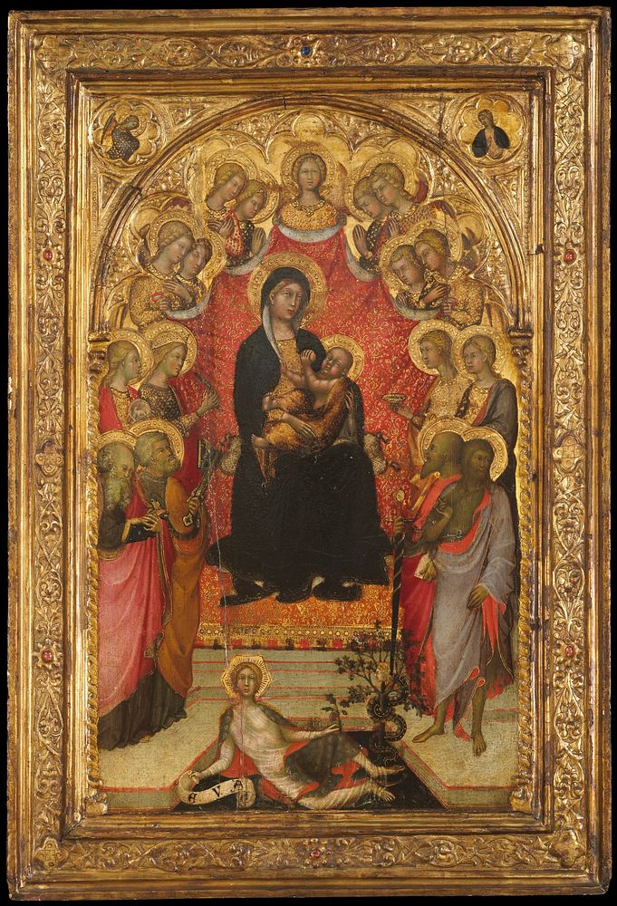 Madonna and Child Enthroned with Saint John the Evangelist, Saint Peter, Saint Agnes, Saint Catherine of Alexandria, Saint…