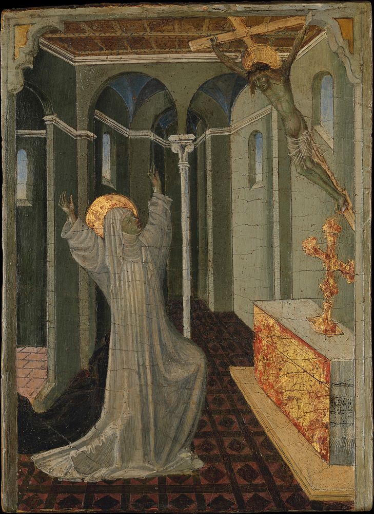 Saint Catherine of Siena Receiving the Stigmata by Giovanni di Paolo (Giovanni di Paolo di Grazia)