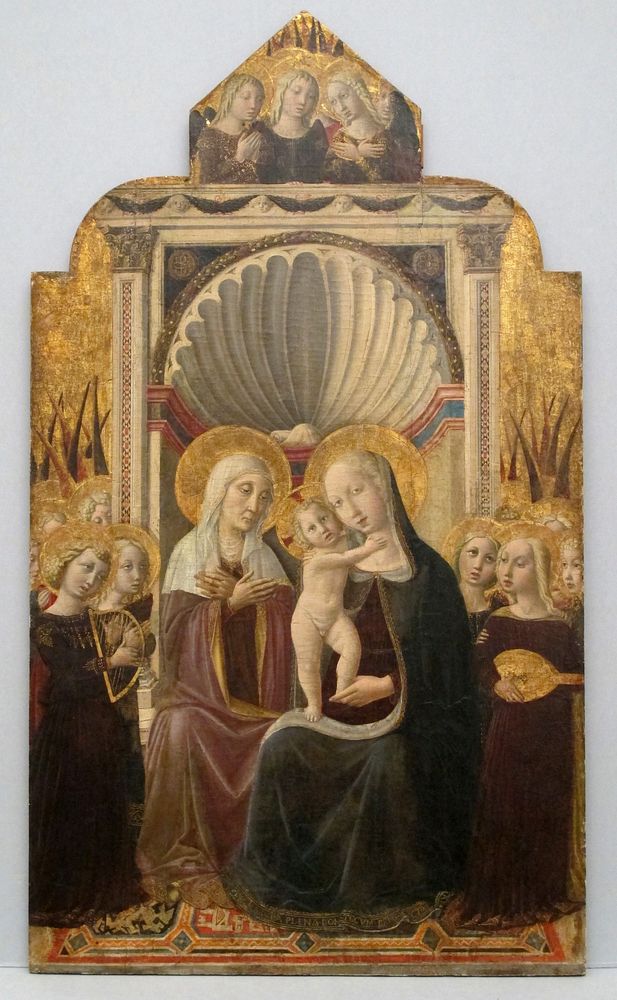 Saint Anne and the Virgin and Child Enthroned with Angels by Niccol&ograve; Alunno (Niccol&ograve; di Liberatore)