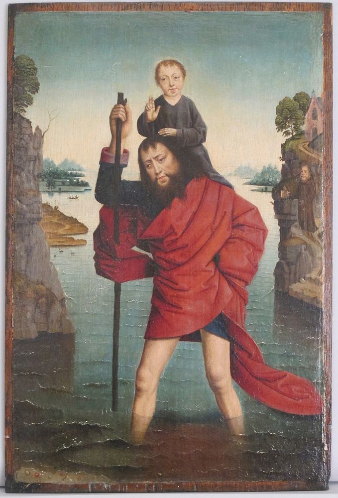 Saint Christopher and the Infant Christ, follower of Dieric Bouts