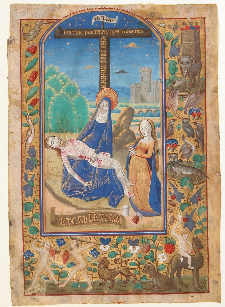 Manuscript Leaf with the Pièta, from a Book of Hours, North French