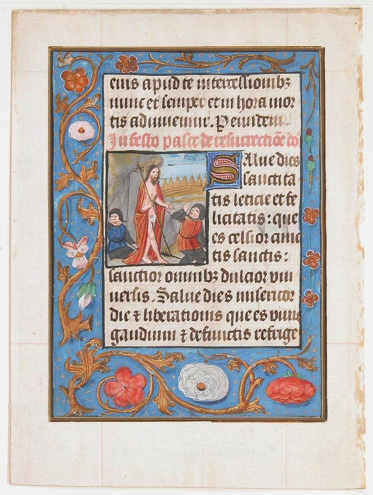 Manuscript Leaf with the Resurrection, from a Book of Hours, Netherlandish