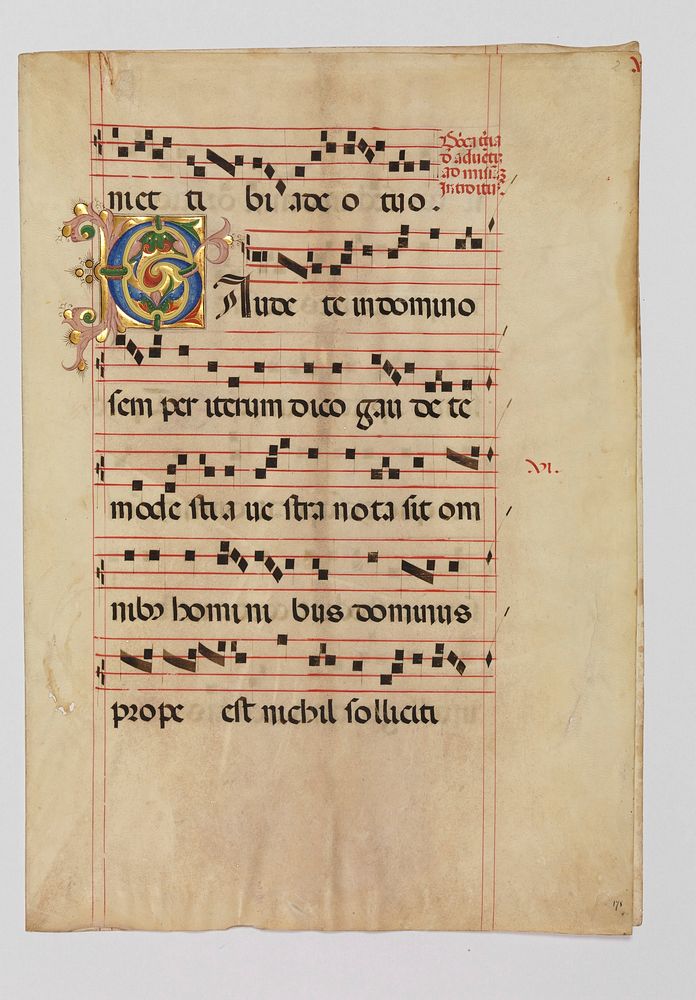 Bifolium with Foliated Initial C, from a Gradual, Italian