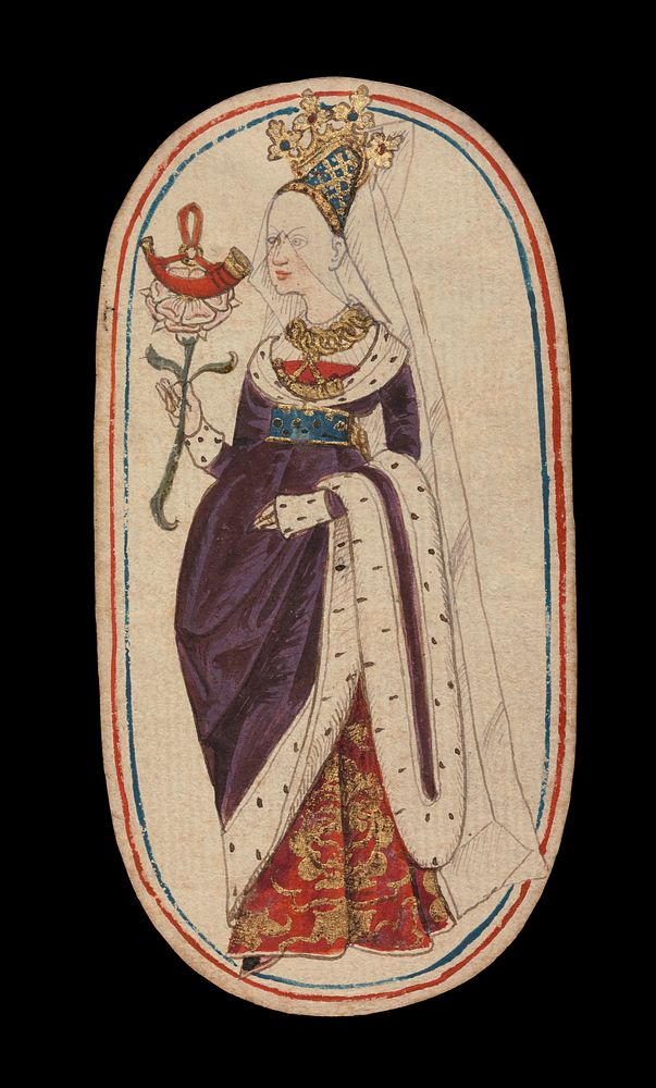 Queen of Horns, from The Cloisters Playing Cards, South Netherlandish