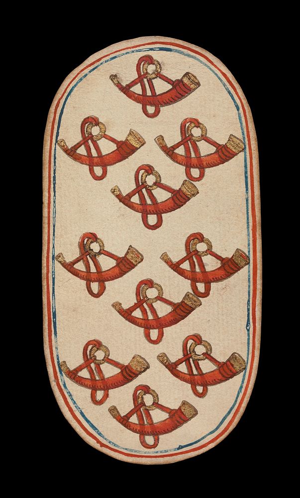 10 of Horns, from The Cloisters Playing Cards, South Netherlandish