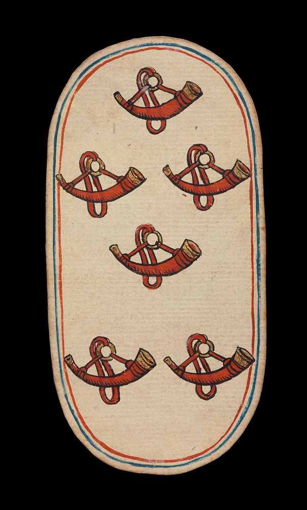 6 of Horns, from The Cloisters Playing Cards