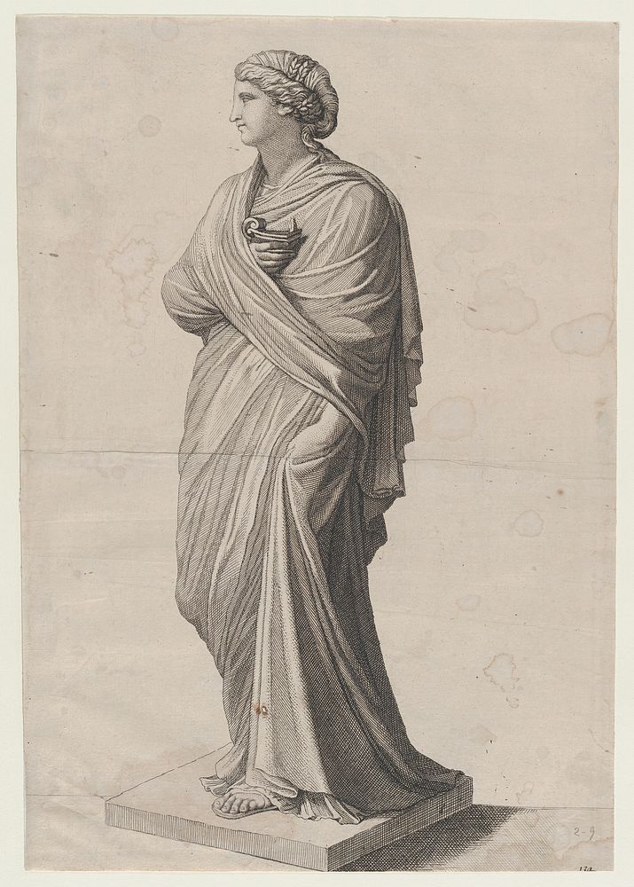 Speculum Romanae Magnificentiae: A Vestal Virgin (?), Antonio Lafréry  by Anonymous