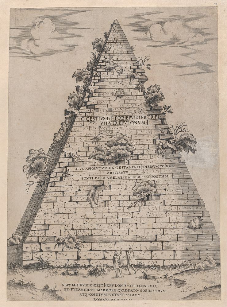 Speculum Romanae Magnificentiae: Pyramid of Caius Cestius, Antonio Lafréry