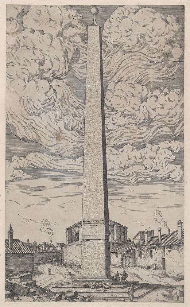 Speculum Romanae Magnificentiae: The Vatican Obelisk, Antonio Lafréry by Anonymous
