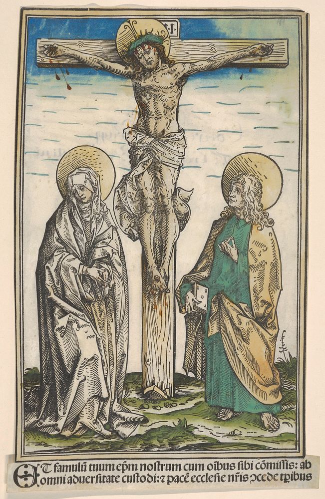Christ on the Cross with the Virgin and Saint John, from the Passau Missal (Missale Pataviense)