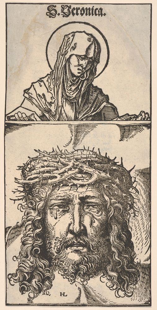 Saint Veronica with the Vernicle, vernicle after Hans Burgkmair