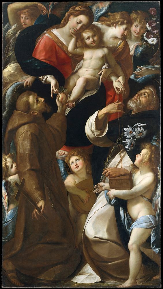Madonna and Child with Saints Francis and Dominic and Angels by Giulio Cesare Procaccini