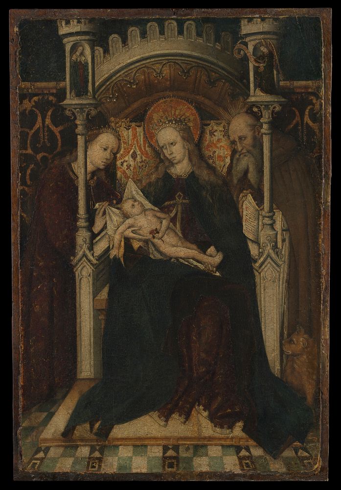 Virgin and Child Enthroned with Saints Catherine and Jerome by Spanish Painter