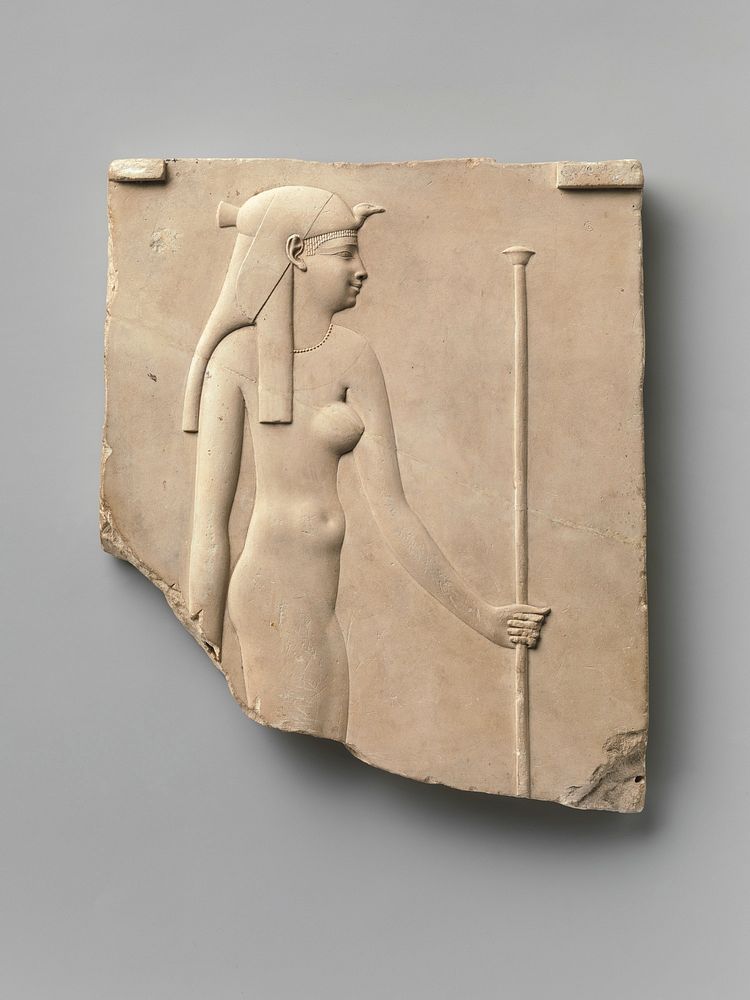 Plaque depicting a goddess, king on opposite side