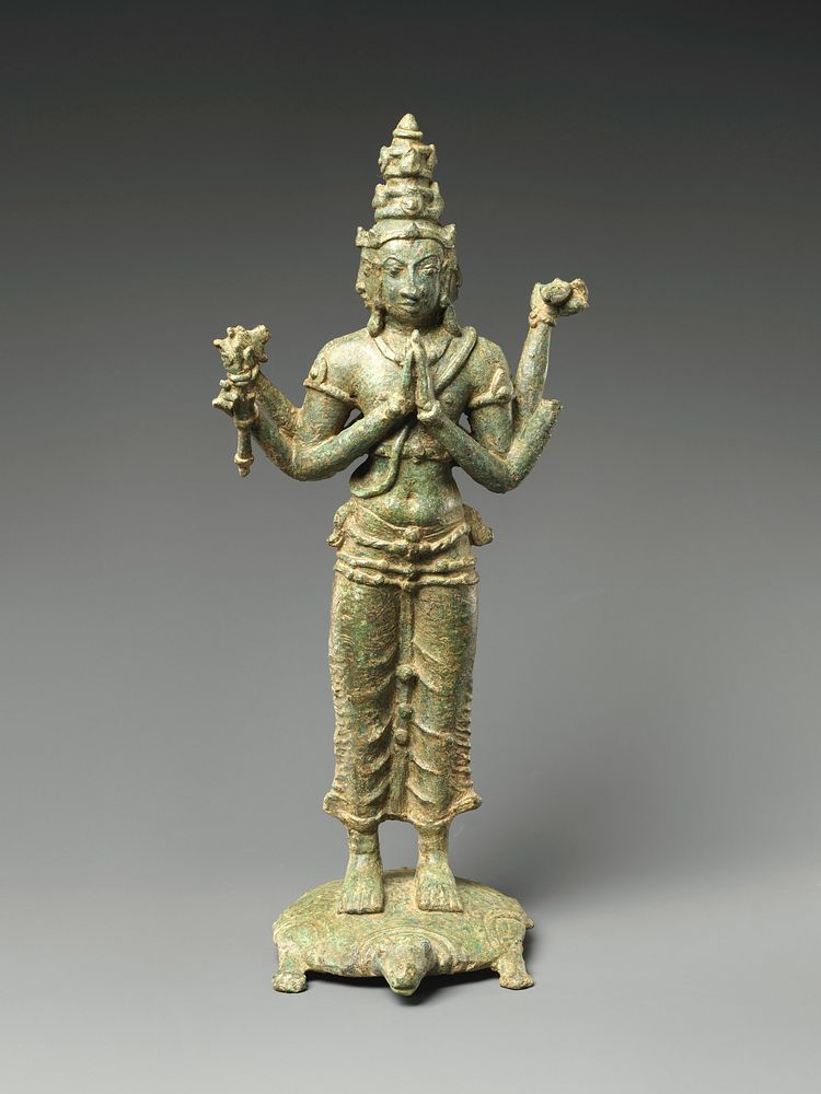 Brahma Standing on a Turtle Surrounded by the Four Lokapalas, Guardians of the Cardinal Directions