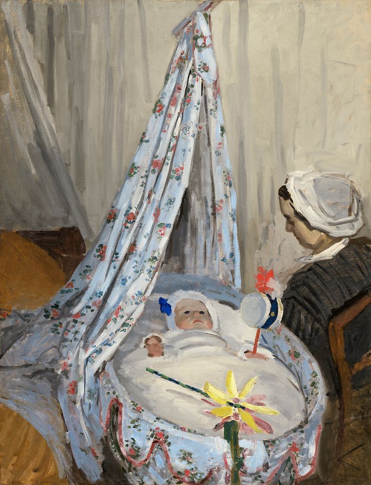 Claude Monet's The Cradle - Camille with the Artist's Son Jean (1867) 