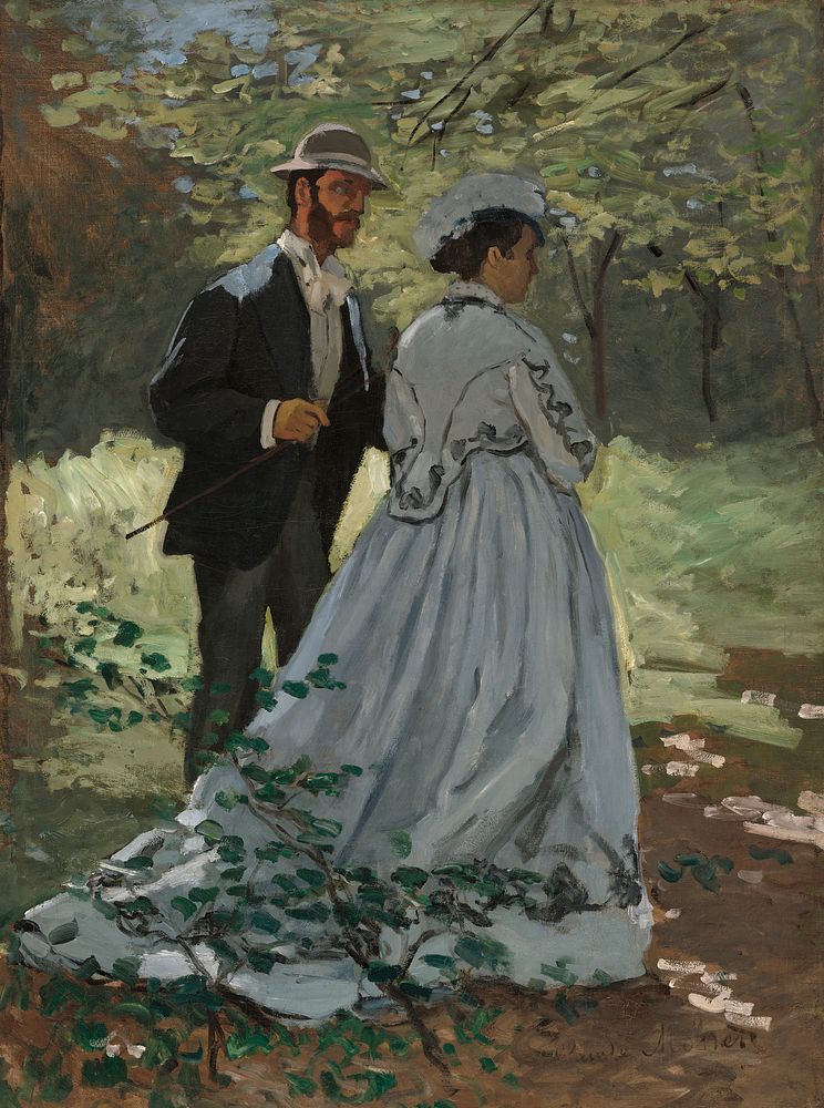 Claude Monet's Bazille and Camille (Study for "Déjeuner sur l'Herbe") (1865) 