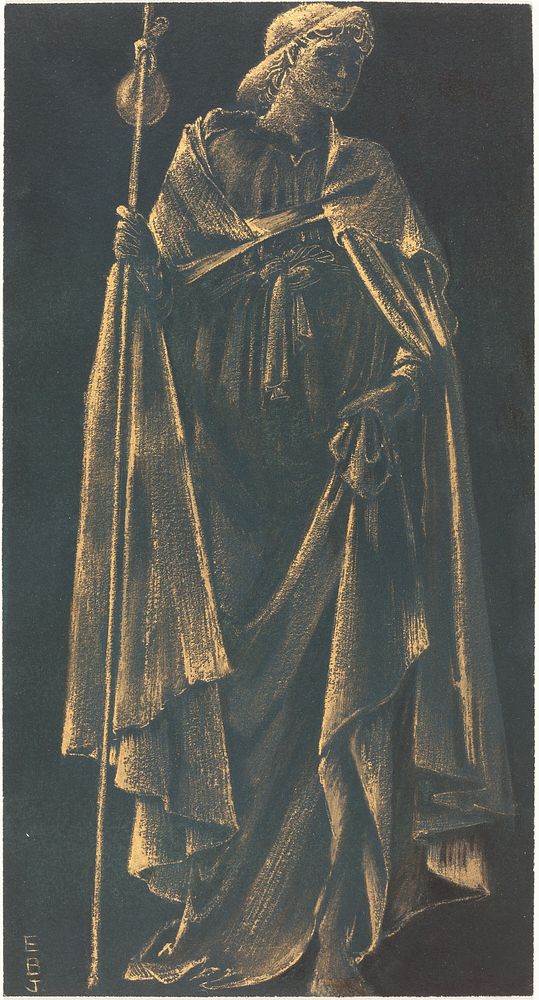 Angelus Ministrans (c. 1896) drawing in high resolution by Sir Edward Burne&ndash;Jones.  