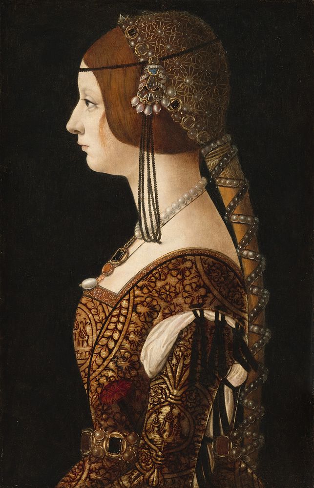 Bianca Maria Sforza (ca. 1493) by Ambrogio de Predis.  