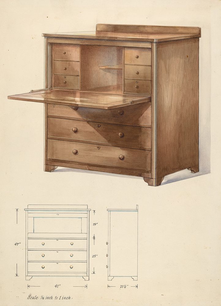 Bishop Hill: Desk, 1936 by Alfred Koehn. 