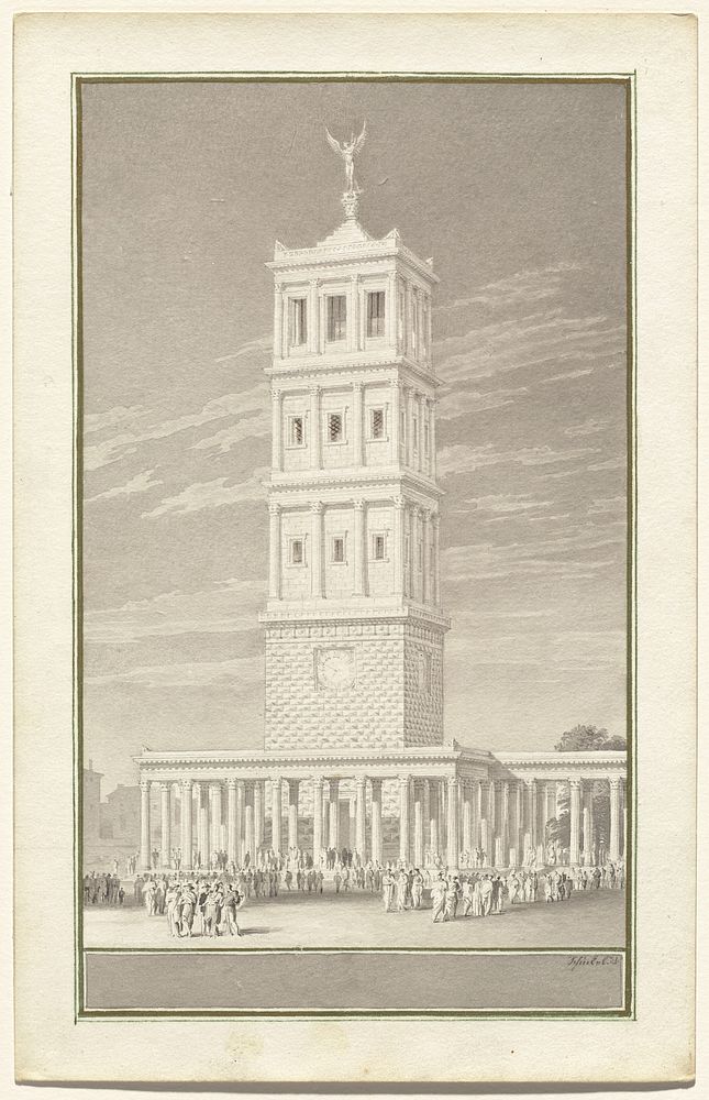 Campanile of a Cathedral for Berlin (1831) painting in high resolution by Karl Friedrich Schinkel. 