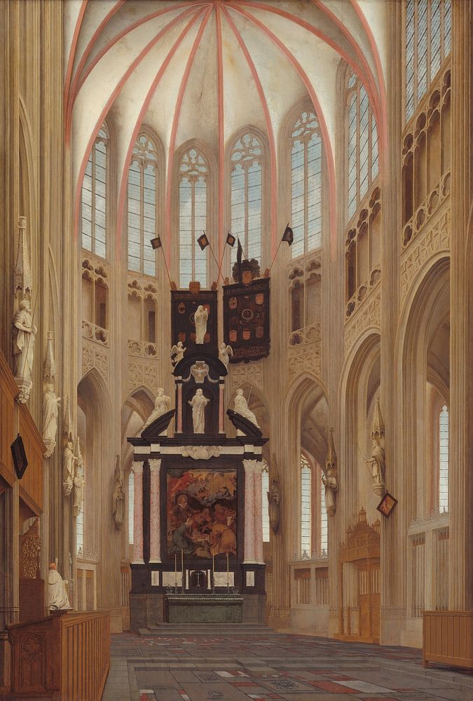 Cathedral of Saint John at 's–Hertogenbosch (1646) by Pieter Jansz Saenredam.  