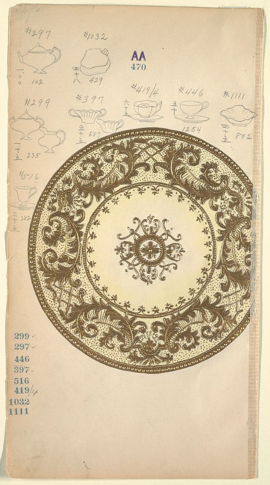 Design for a Plate (1880-1910) painting in high resolution by Noritake Factory.  