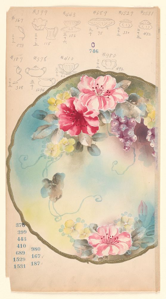 Design for a Plate (1880-1910) painting in high resolution by Noritake Factory.  