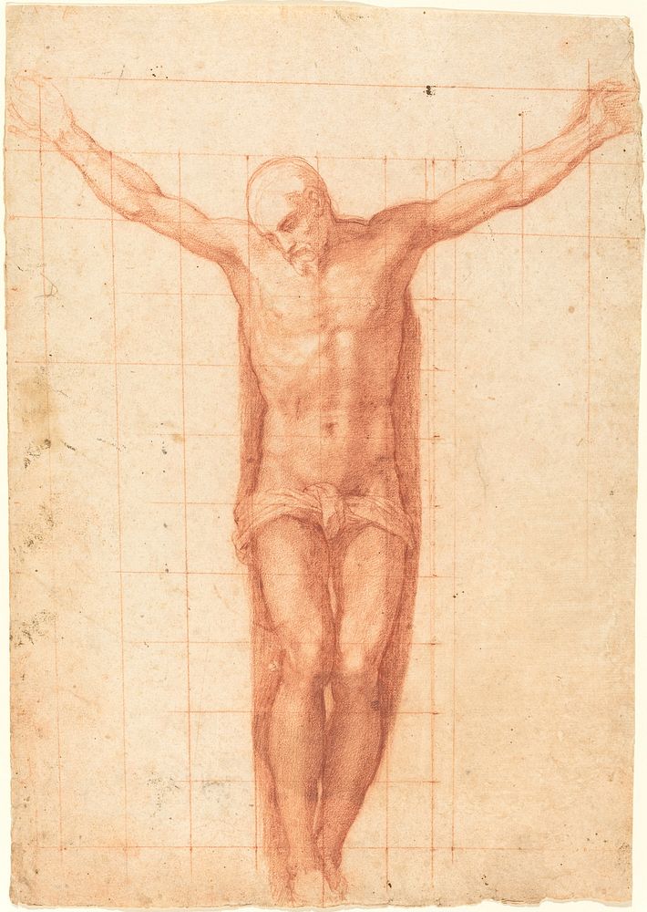 Christ on the Cross (ca. 1528) drawing in high resolution by Girolamo Muziano.  