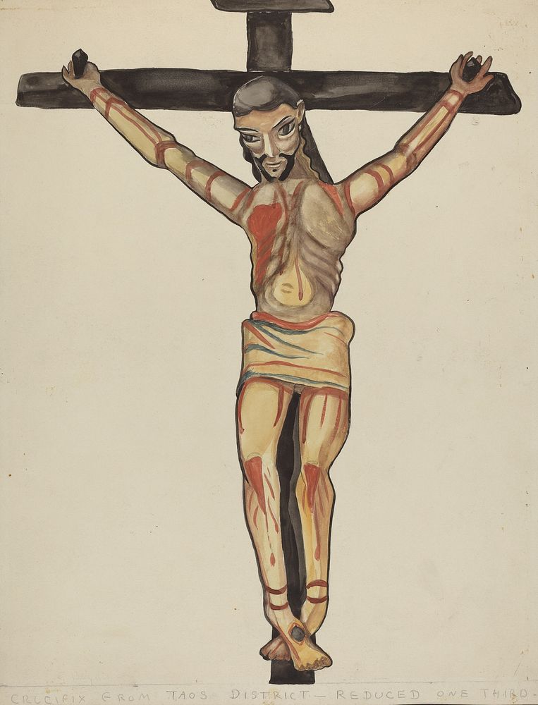 Crucifix, from Vicinity of Taos (1935&ndash;1942) by E. Boyd.  