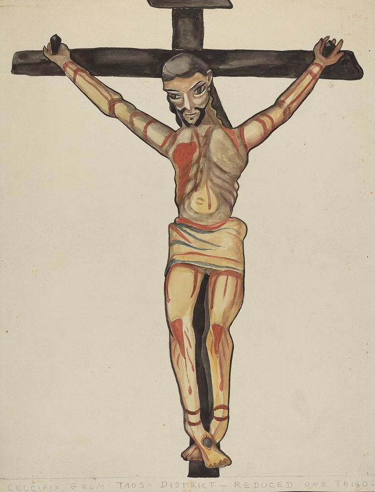 Crucifix, from Vicinity of Taos (1935–1942) by E. Boyd.  