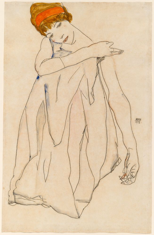 Dancer (Die T&auml;nzerin) (1913) by Egon Schiele. 