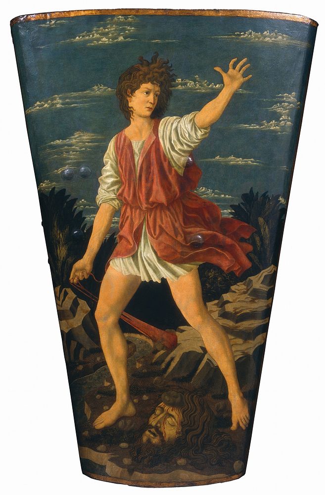 David with the Head of Goliath (ca. 1450–1455) by Andrea del Castagno.  