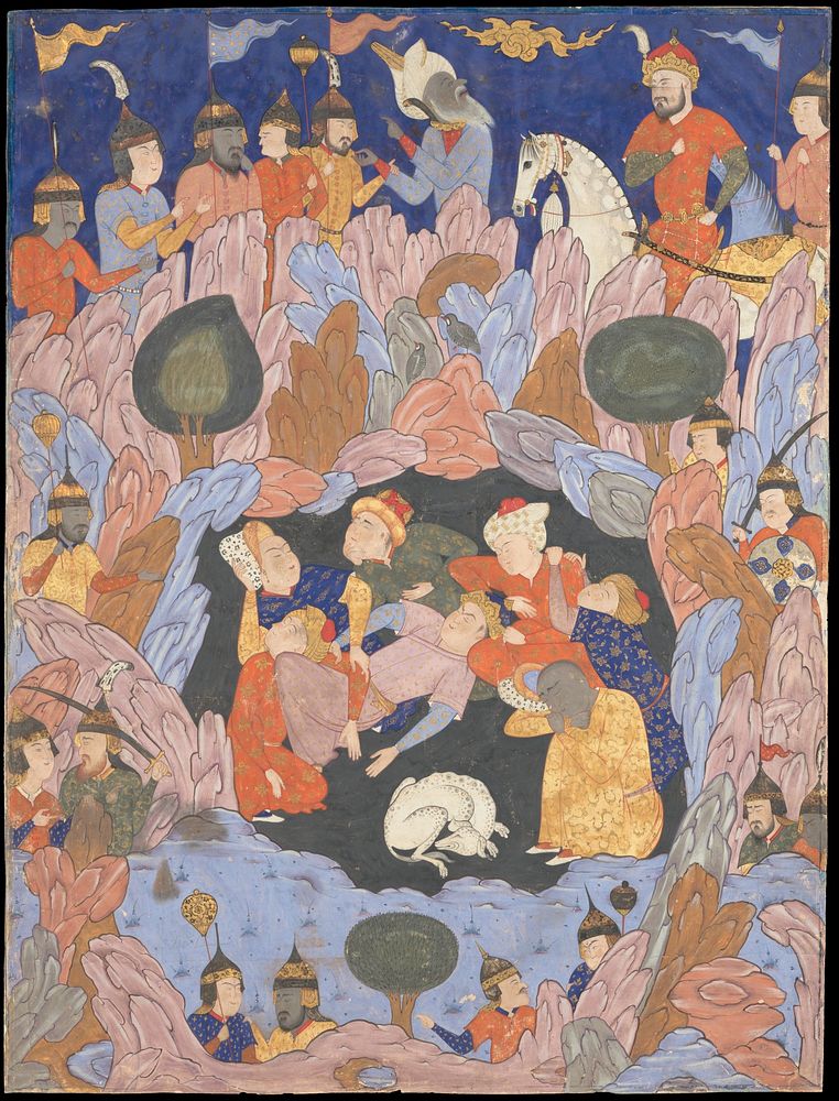 "The Seven Sleepers of Ephesus", Folio from a Falnama (Book of Omens). Original public domain image from The MET Museum