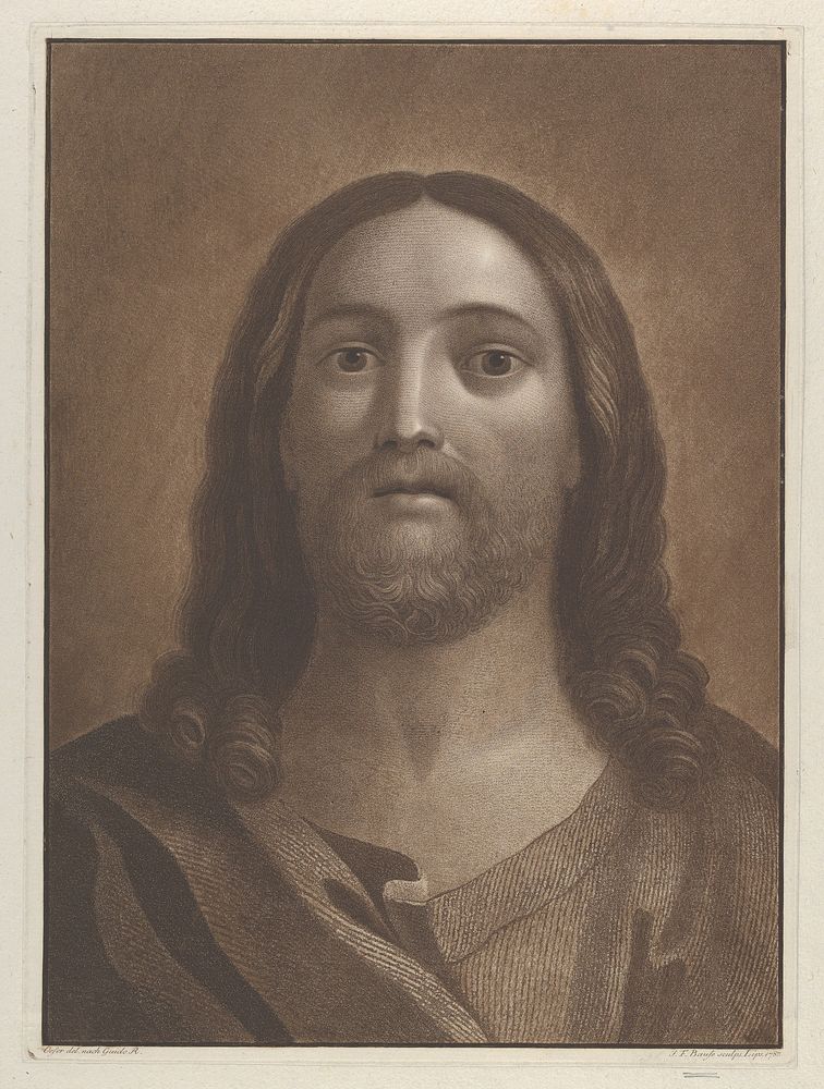 Head of Christ, after Reni. Original public domain image from The MET Museum