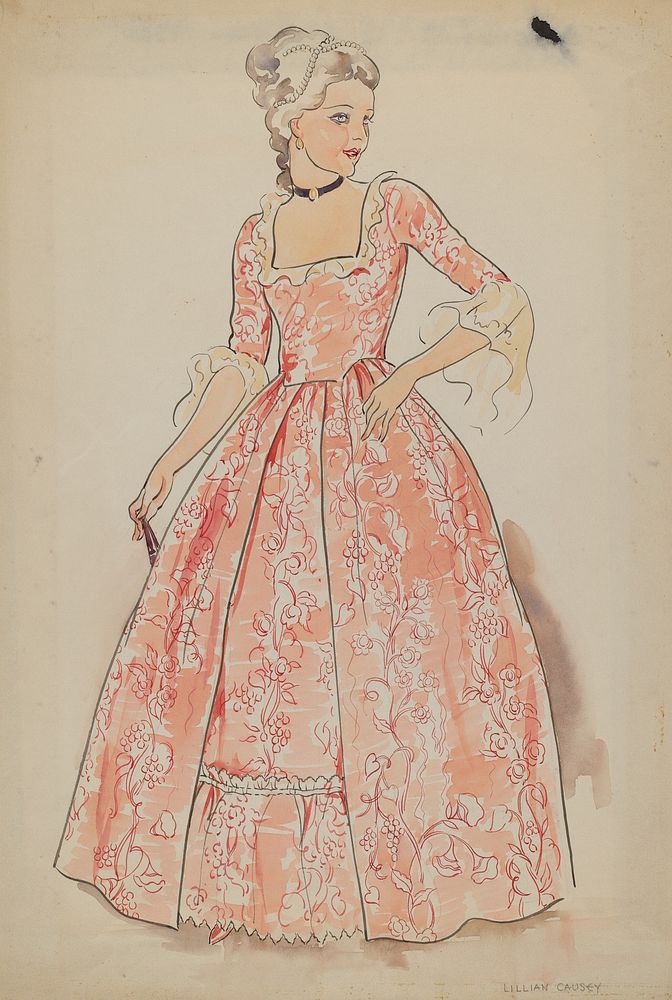 Dress (c. 1936) by Lillian Causey.  