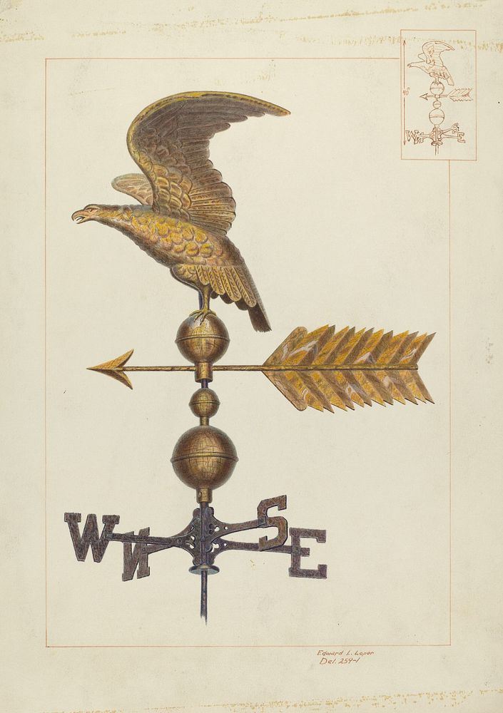 Eagle Weather Vane (ca.1938) by Edward L Loper.  