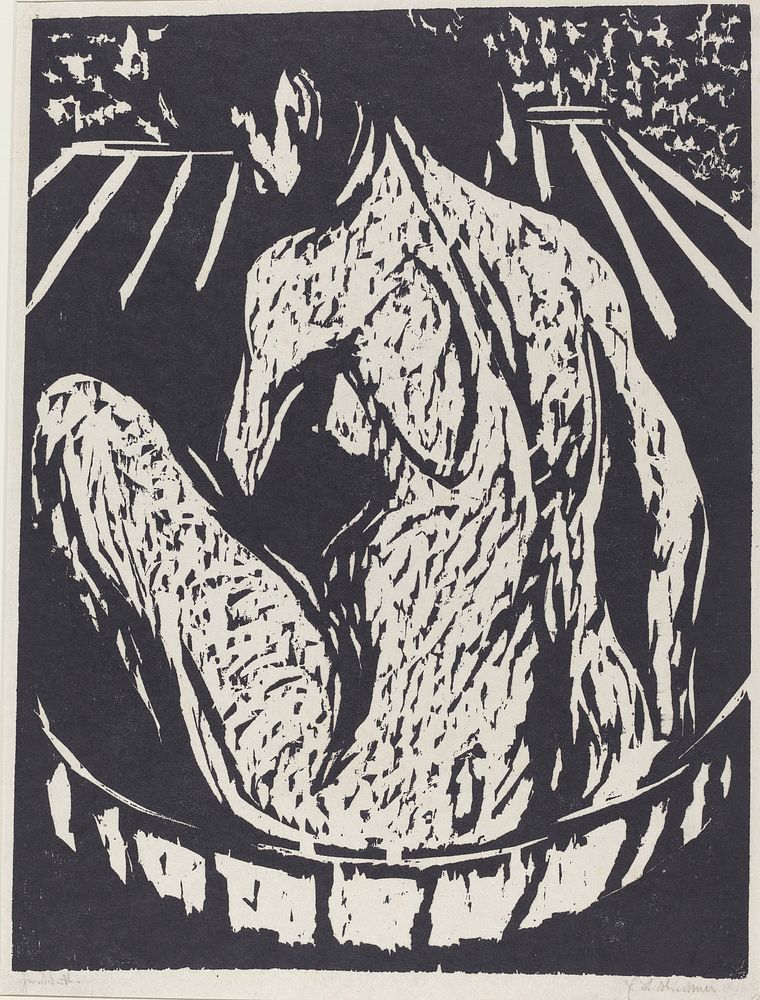 Female Nude (1908) print in high resolution by Ernst Ludwig Kirchner.  