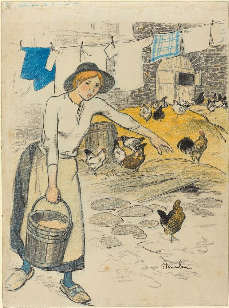 Fille de Ferme (1896) print in high resolution by Théophile Alexandre Steinlen.  